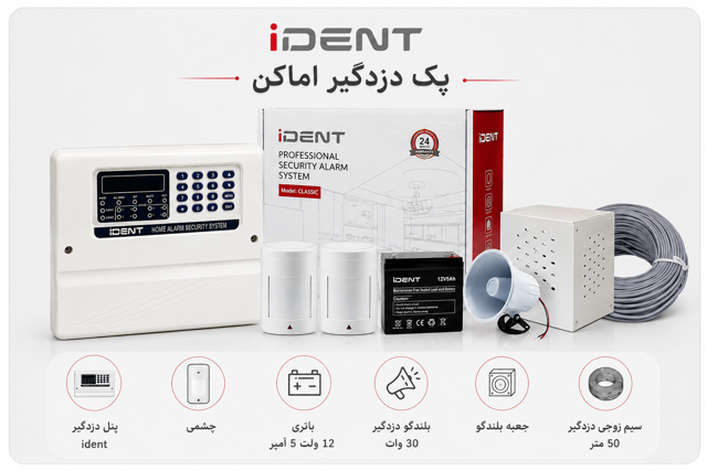 پکیج دزدگیر اماکن همراه با 4عدد چشمی